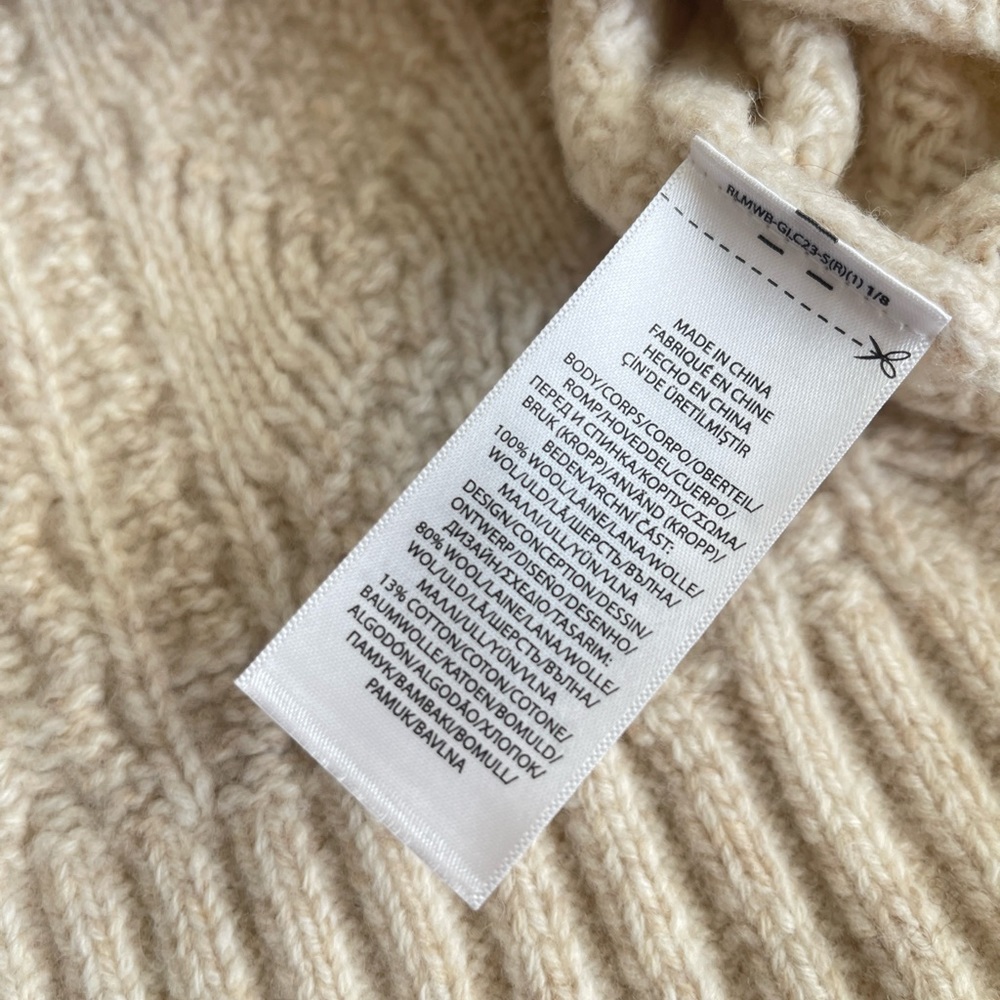 Polo Ralph Lauren 100% Wool cable knit pattern thick crewneck sweaters - Picture 5 of 9